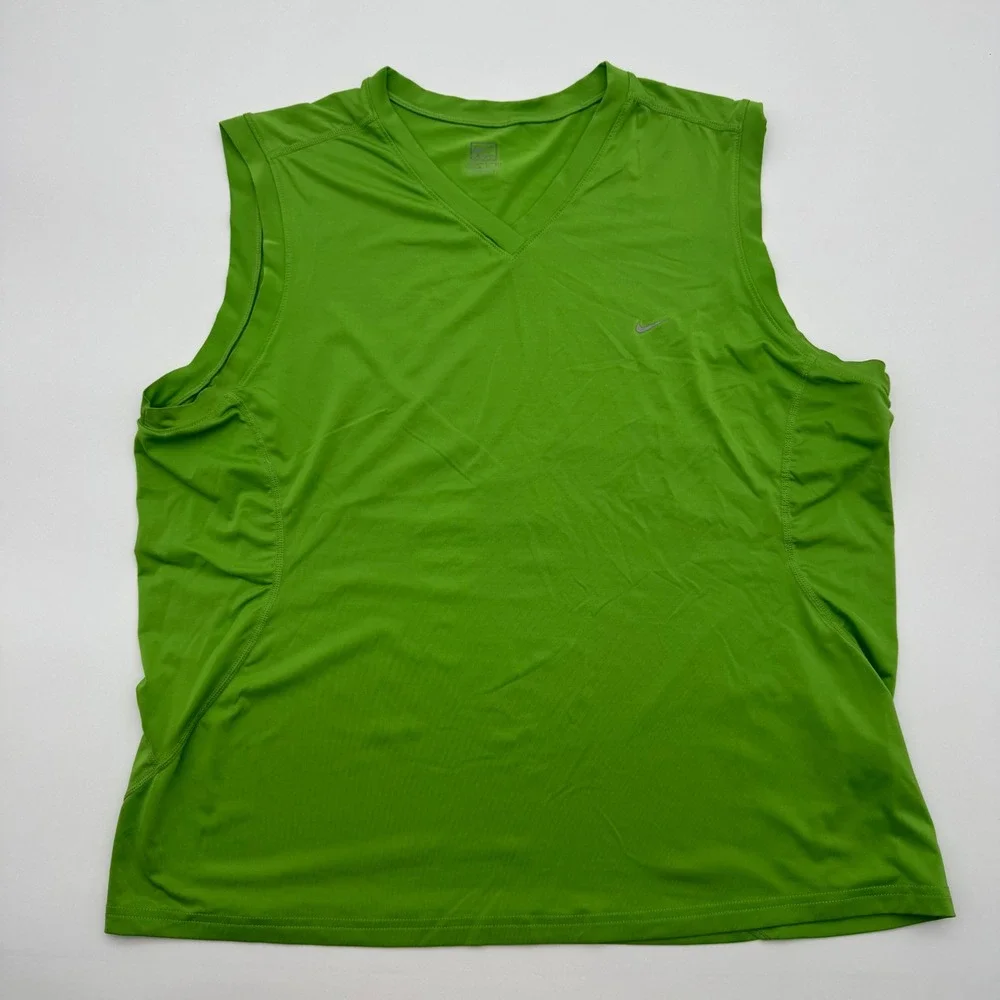 Nike Golf Womens V-Neck Sleeveless Performance Tank Top Lime Green XL